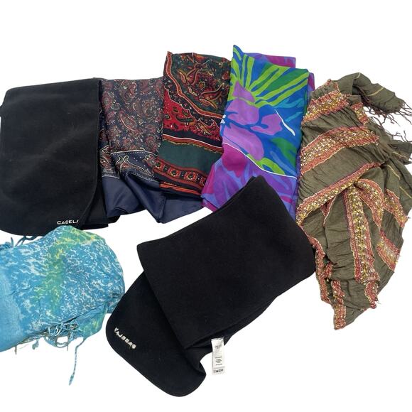 5lbs of Assorted Brand Neck Scarf Great for Crafting or Wearing - Picture 2 of 5